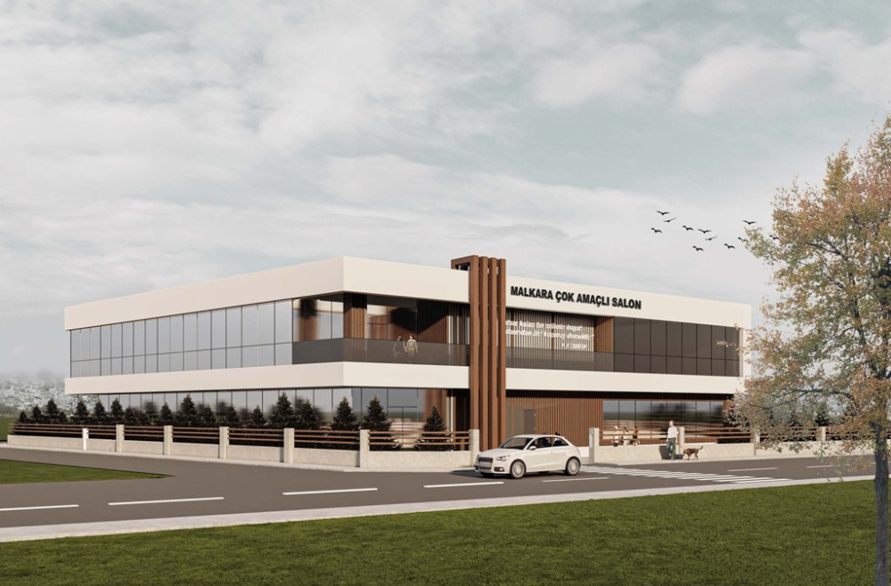 MALKARA ÇOK AMAÇLI SALONUN YAPIMI HIZLA DEVAM EDİYOR