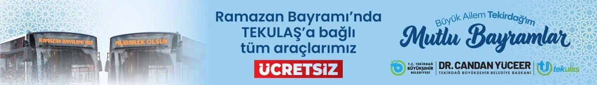 Tekirdağ B&uuml;y&uuml;kşehir Belediyesi  Bayram &Uuml;cretsiz Ulaşım